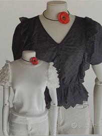 Set 2 bluse con volant donna