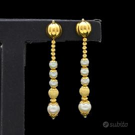 ORECCHINI PENDENTI SUNDAY IN ORO 18 KT CON PERLE