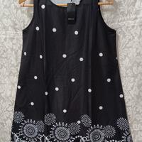 VESTITO DONNA XXL NERO BIANCO SBRACCIATO NUOVO