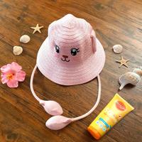 Cappello di paglia ,bambina con orecchie alzabili