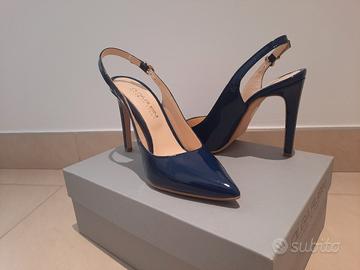 Décolleté vernice Blu- OLGA RUBINI