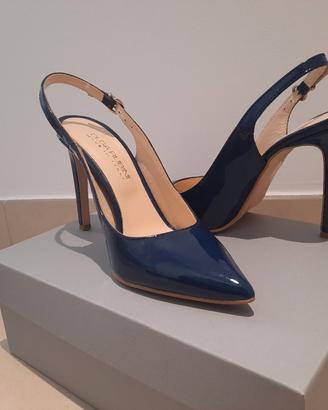 Décolleté vernice Blu- OLGA RUBINI