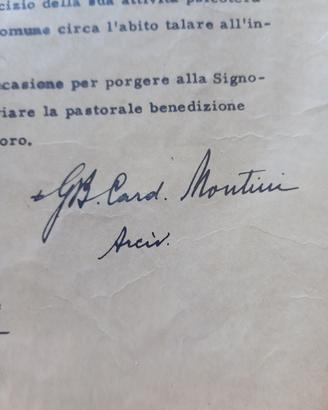 autografo cardinale Montini 