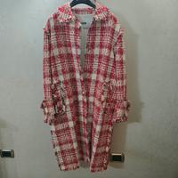 Cappotto MSGM tweed bouclé rosso e bianco 
