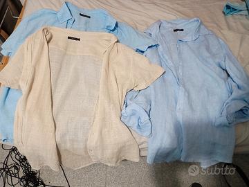 3 Camicie in Lino nuove made in Italy 