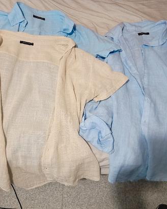 3 Camicie in Lino nuove made in Italy 