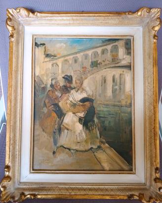 Maschere veneziane, dipinto firmato Privato
