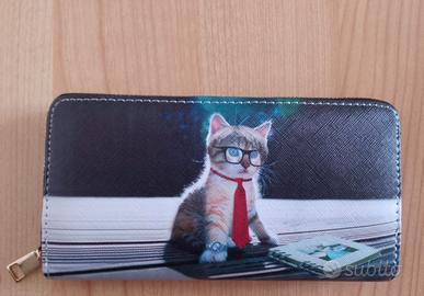 Simpatico portafoglio gatto 20x10