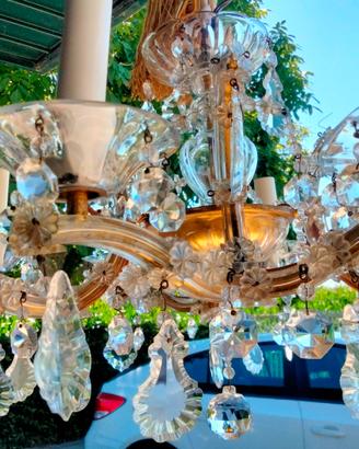 lampadario in cristallo vintage