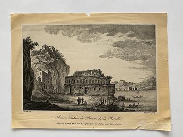 Stampa vintage Napoli Palazzo Roccella