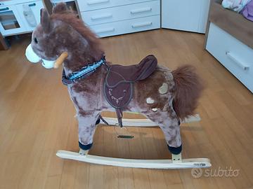 Deuba Cavallo Peluche a Dondolo in Legno con Suoni