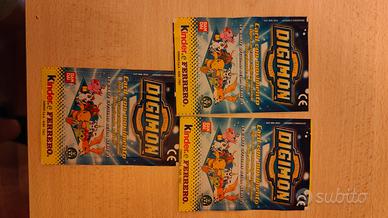 Lotto 3 Bustine Kinder Ferrero Digimon sigillate