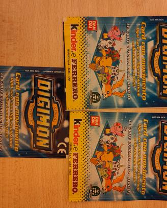 Lotto 3 Bustine Kinder Ferrero Digimon sigillate