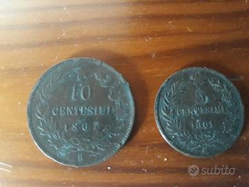 10 e 5 centesimi Vittorio Emanuele II