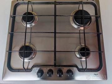 Piano Cottura Inox da Incasso 4 Fuochi Gas Rex