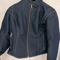 Giacca da moto da donna in jeans, color blu A-pro