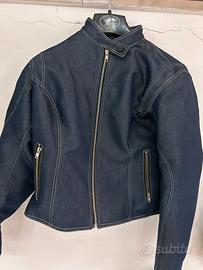 Giacca da moto da donna in jeans, color blu A-pro