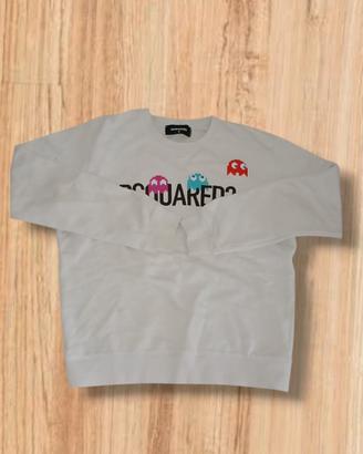 felpa bianca Dsquared2 originale taglia M uomo 