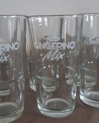 set 6 bicchieri Recoaro Gingerino Mix