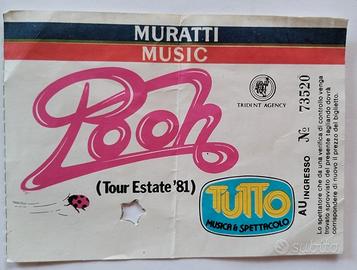 POOH BIGLIETTO USATO VECCHIO CONCERTO 