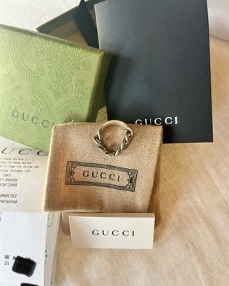 Anello gucci argento smalto nero