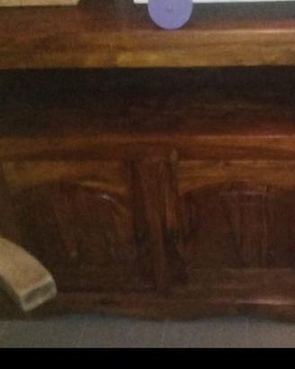 mobile porta TV etnico in legno 