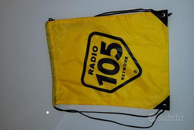 borsa sacca radio 105 zaino in poliestere giallo