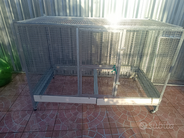 Gabbia rettangolare con rotelle
