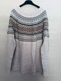 Maglione H&M L.O.G.G. fantasia nordica beige/rosa
