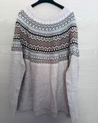 Maglione H&M L.O.G.G. fantasia nordica beige/rosa