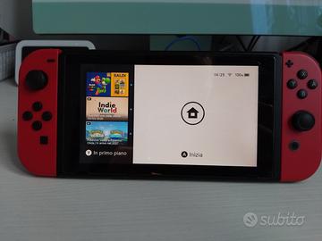 Nintendo switch red con giochi e accessori