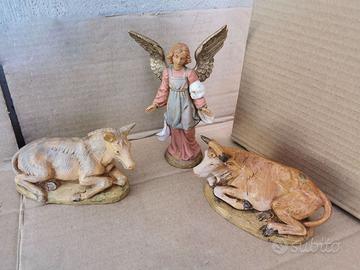 Presepe -Bue e Asinello con Angelo Fontanini cm 12