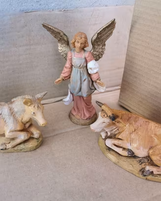 Presepe -Bue e Asinello con Angelo Fontanini cm 12