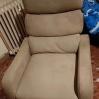 poltrona reclinabile grigio beige poggiapiedi estr