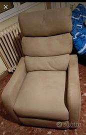 poltrona reclinabile grigio beige poggiapiedi estr
