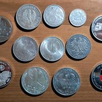 Germania - lotto di 8 monete d'Argento +4 medaglie