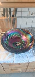 Lavabo bagno Murano vetro soffiato arcobaleno