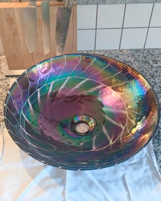 Lavabo bagno Murano vetro soffiato arcobaleno