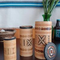 Barattoli a Matrioska in bamboo Decorato