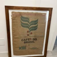 Sacco di iuta Caffé do Brasil ,con cornice in lego