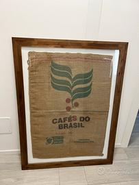 Sacco di iuta Caffé do Brasil ,con cornice in lego
