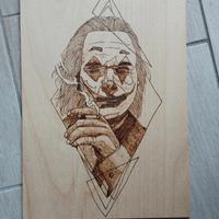 Quadretto fatto a mano con il pirografo