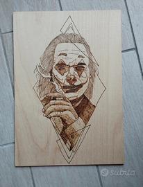 Quadretto fatto a mano con il pirografo