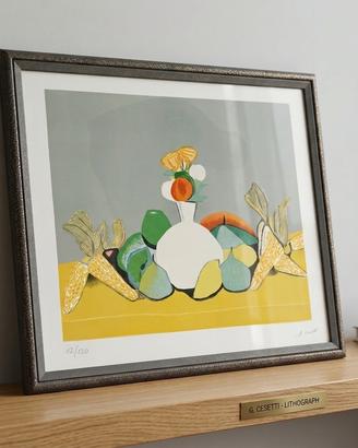 Litografia Giuseppe Cesetti - "Natura Morta"