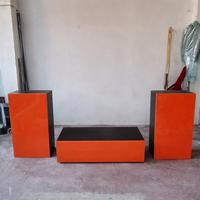 Parete Mobile Soggiorno Arancione Laccato Lucido