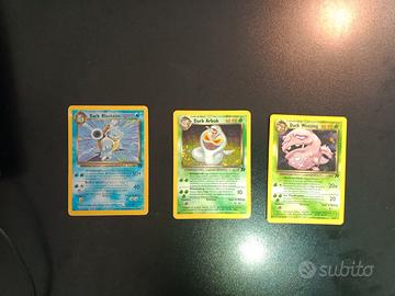 Dark Blastoise raro + 2 holo vintage 2001 Pokemon
