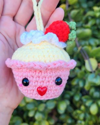 Cupcake Kawaii - Ciondolo auto/borsa 🧁🍓

