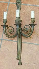 Applique da muro tre luci bronzo