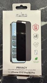 Pellicola vetro temp. PRIVACY Puro IPhone 17 - 16