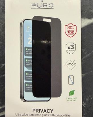 Pellicola vetro temp. PRIVACY Puro IPhone 17 - 16